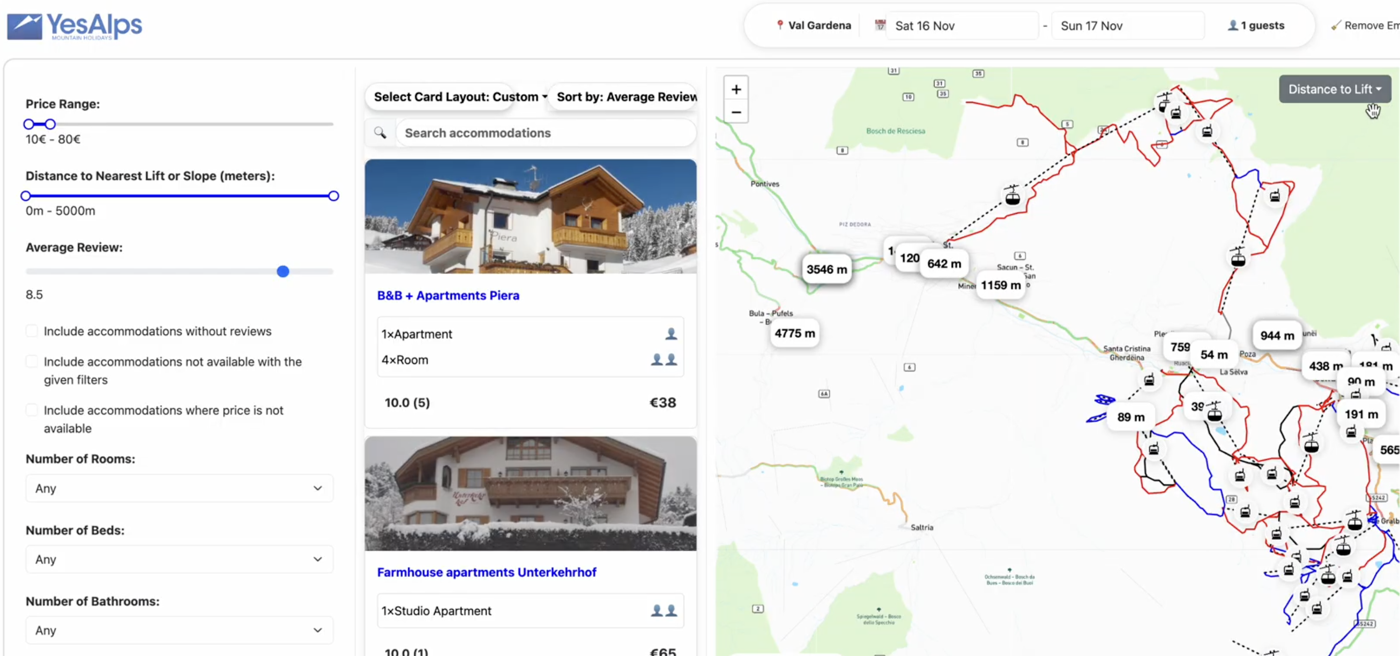 YesAlps app preview screenshot